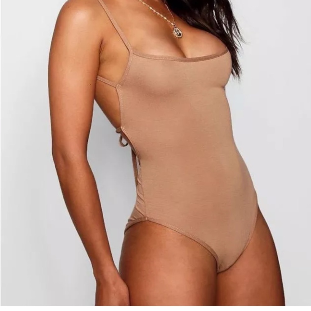 CAMEL COLORED bodysuit, brand new